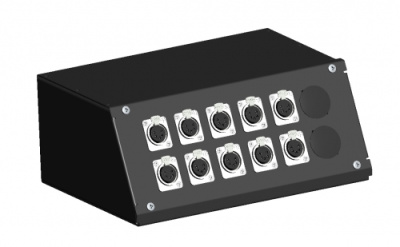 Коробка скошенная, 10 разъемов XLR5F